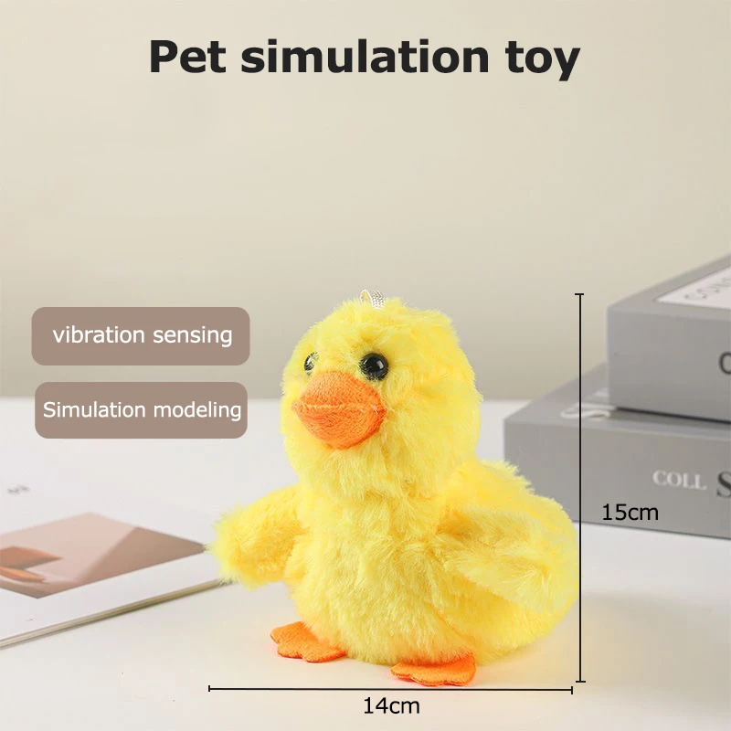 Cat Toys Interactive Electric Dog Cats Touch-Activated Squeaky Plush Duck Toy Pet USB Rechargeable Flapping Wings Cat Toys