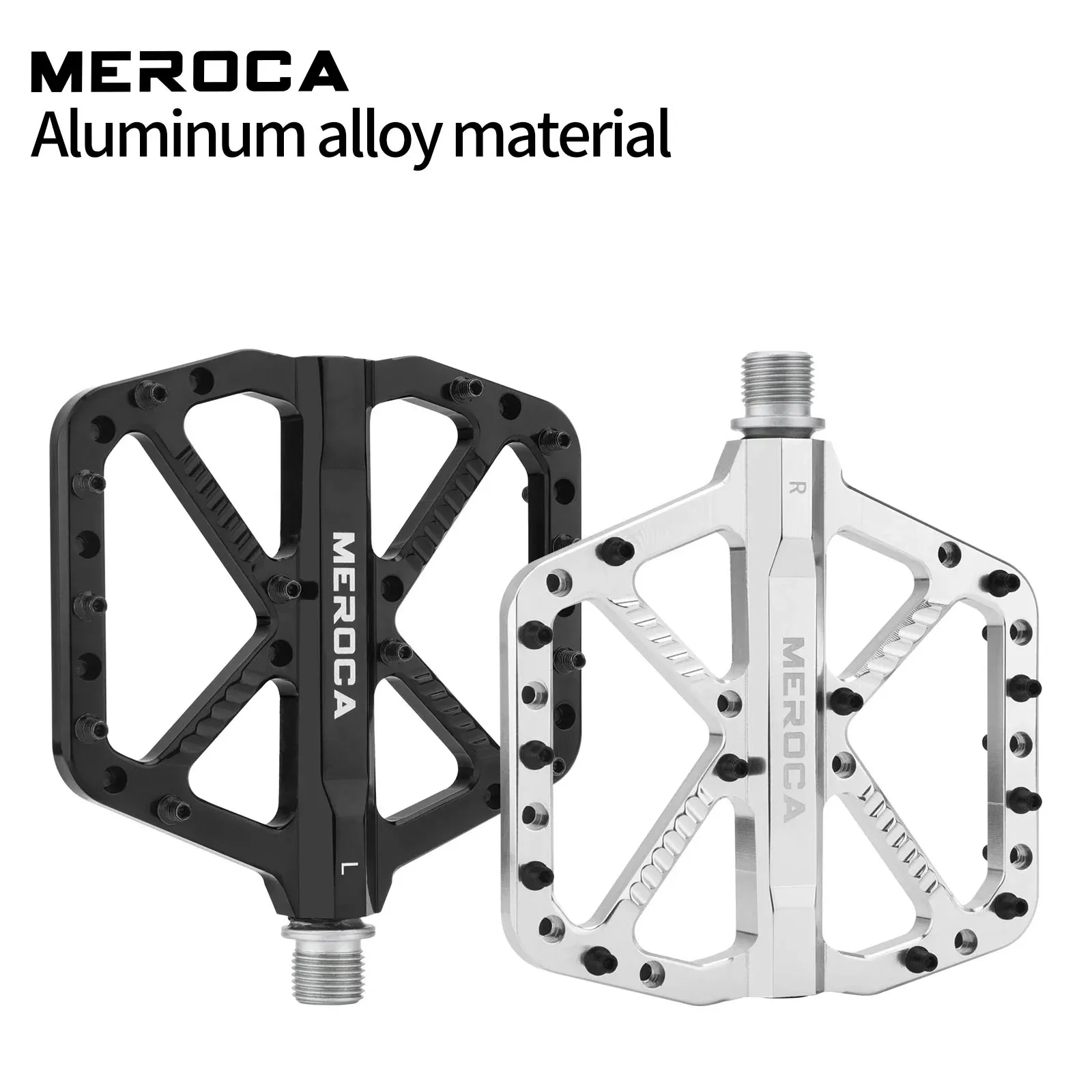 MEROCA Für AM DH FR XC Mountainbike Aluminiumlegierung Fahrradpedal Rutschfest DU+2 Lager Breites Pedal Fahrradzubehör
