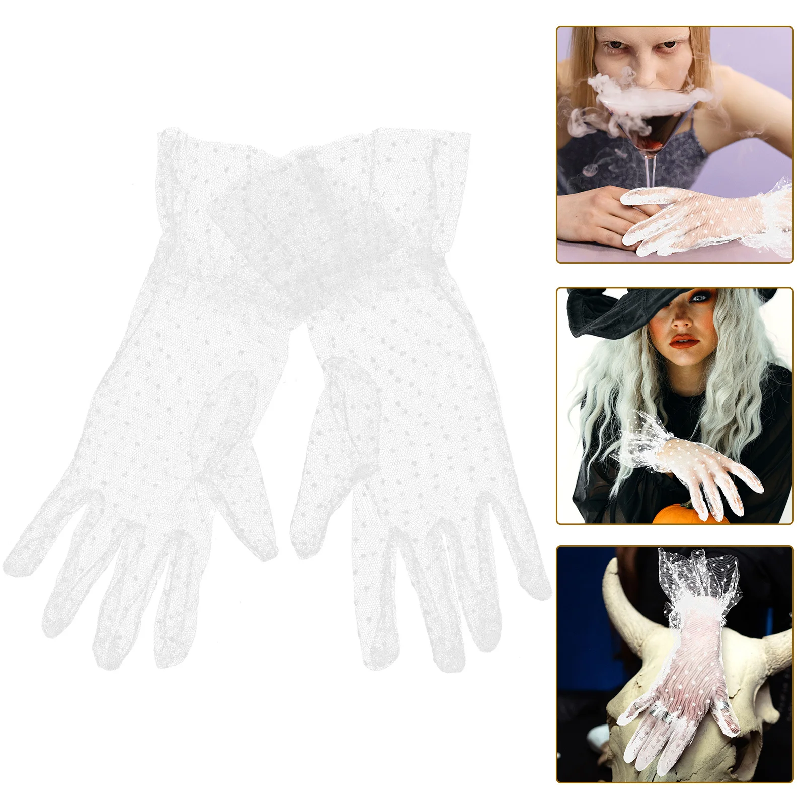 Короткие кружевные перчатки