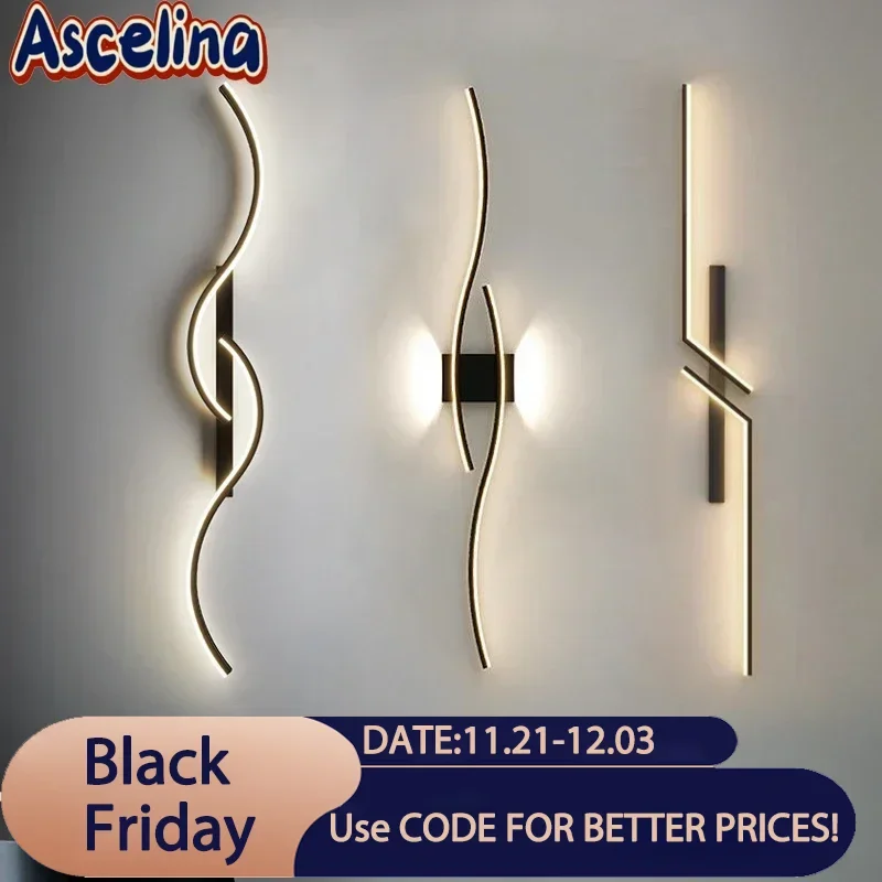 Modern LED Wall Lamps Minimalist Aluminum 120cm Lights For TV Cabinet Bedroom Bedside Entryway Living Room Decorative Lighting