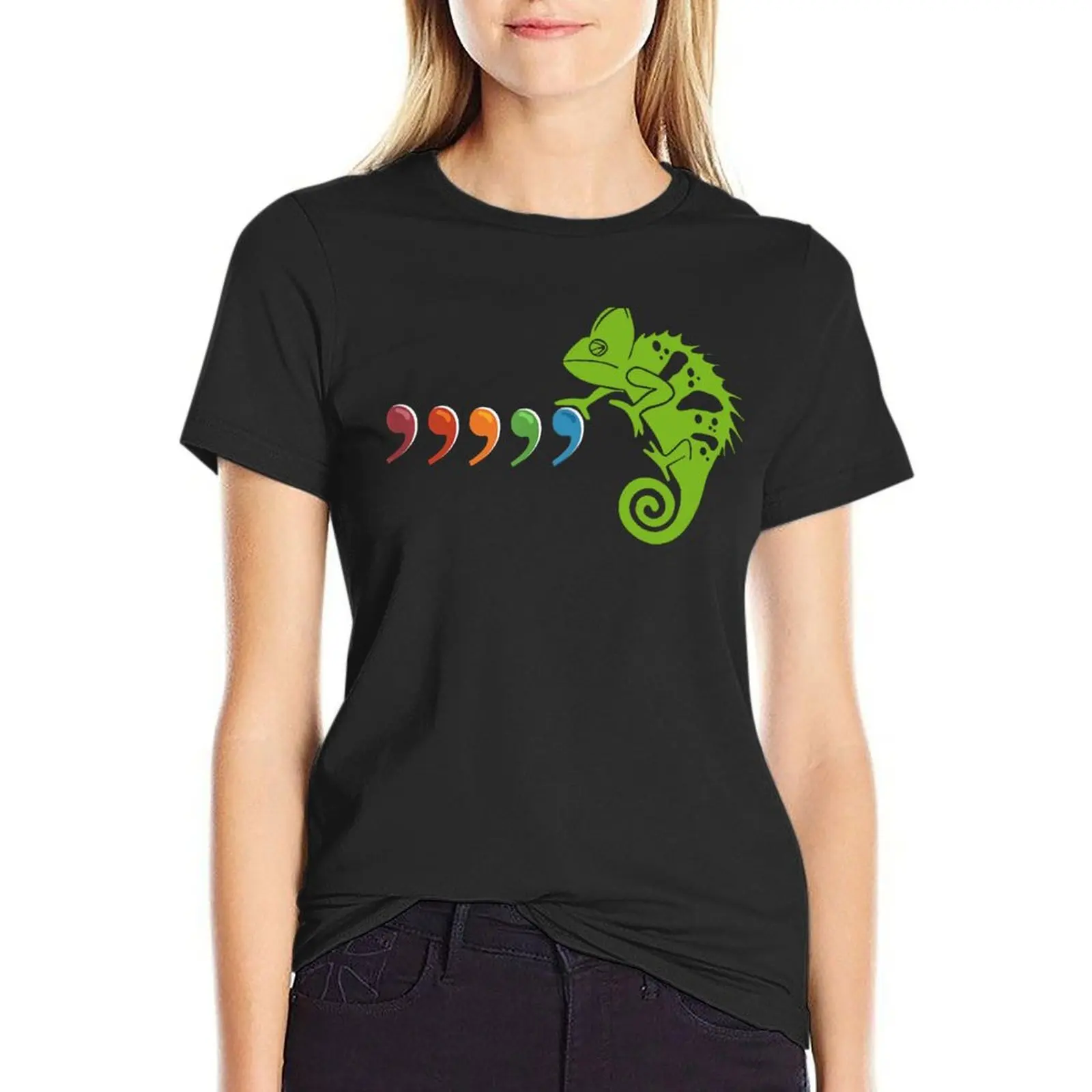 

Comma Chameleon Funny 80s Music Lyric T-Shirt cute clothes hippie clothes female cute t-shirts for Women