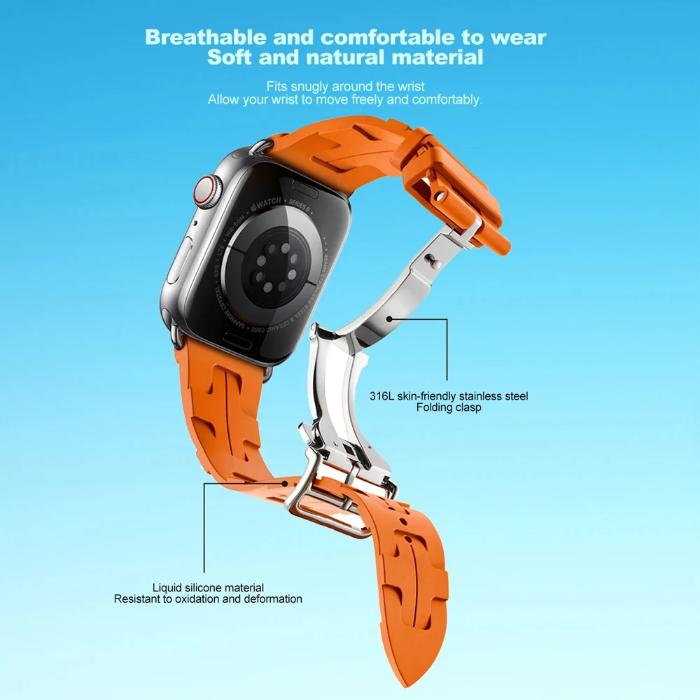 Apple Watch Strap 46mm 42mm Kilim 싱글 투어 실리콘 밴드 Iwatch 10 9 8 Ultra 49mm 40/45mm 팔찌 스포츠 팔찌