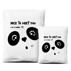 25x35cm/28x42cm White Poly Express Envelope Nice To Meet You Courier Bag Cute Panda Printed Shipping Mailing Bags Gift Package