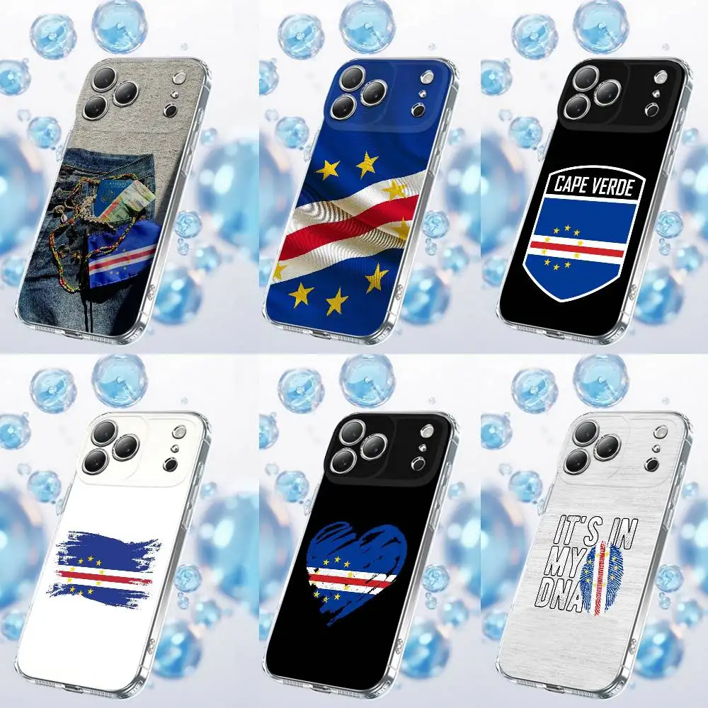 Africa Cape Verde Passport Flag Phone Case For iPhone 12,16,11,14,13,17,15 Plus,Pro,Max,Plus,E,Air,Mini Transparent Cover #1