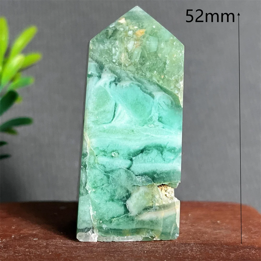 Green Jade Crystal Tower Natural Stones And  Raw Druse Geode Gemstone Obelisk Mineral Samples Specimen Decoration Wand