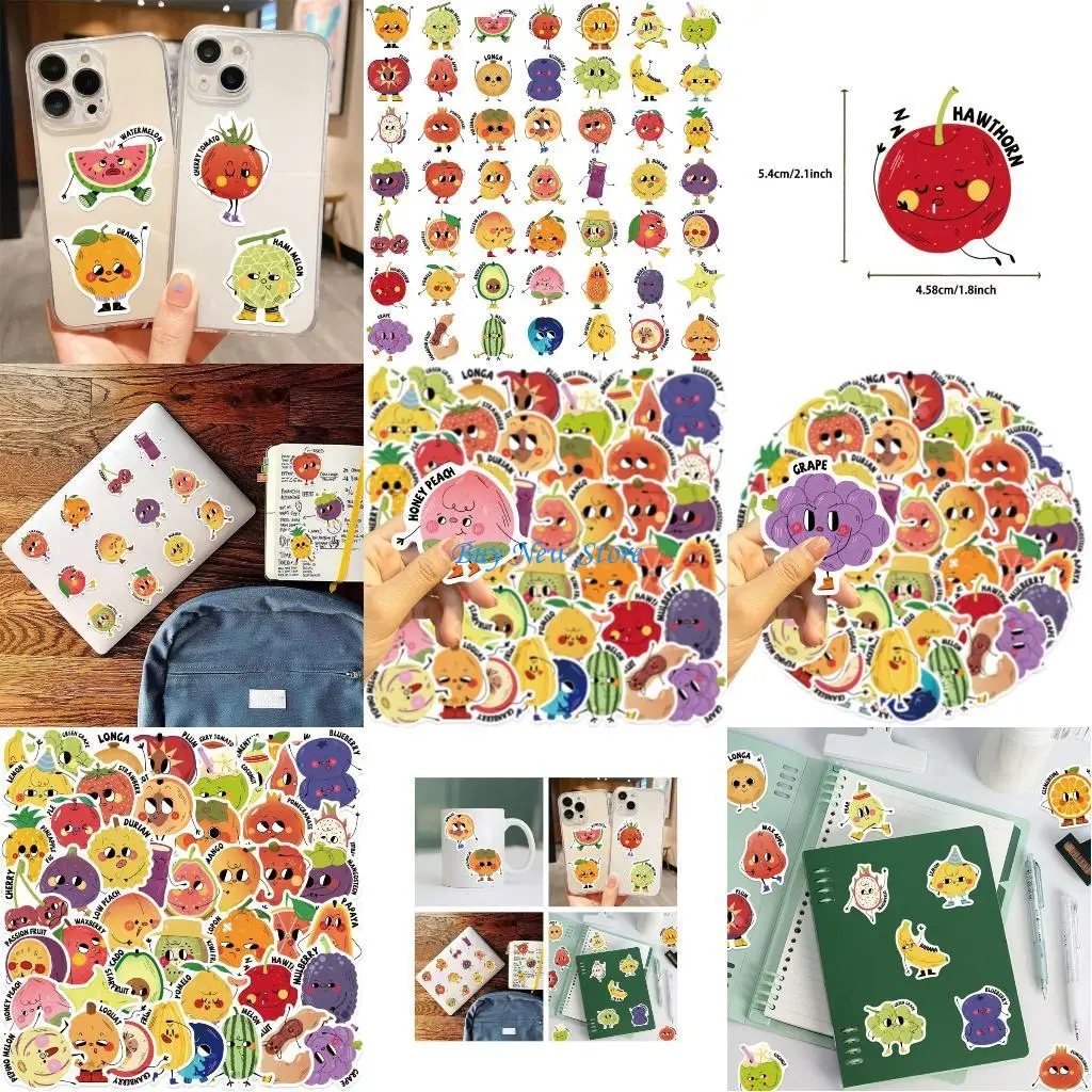 

20ce 50 листов фруктовые тематические наклейки на клей