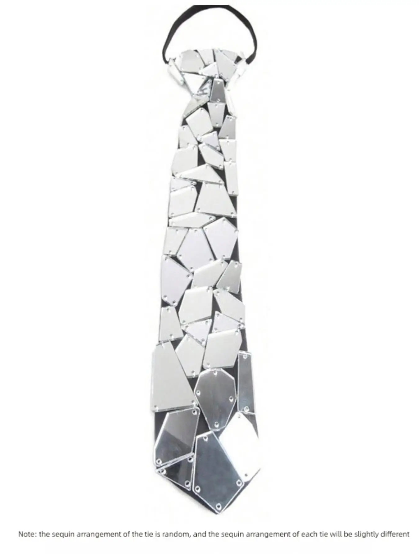 Pre-Tied Metal Texture Multicolor Geometric Crystal Tie, Fashionable Elastic Design, Perfect for Parties, Graduations, Daily Wea