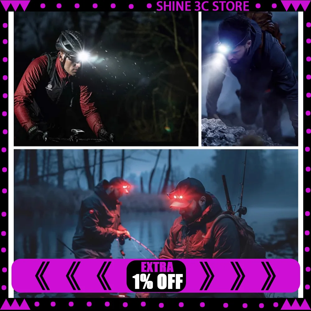 

LEM LPro02 Powerful Headlamp Outdoor Climbing Head Lamp Flashlight 1800mAh 1000LM Rechargeable Fishing Head Torch