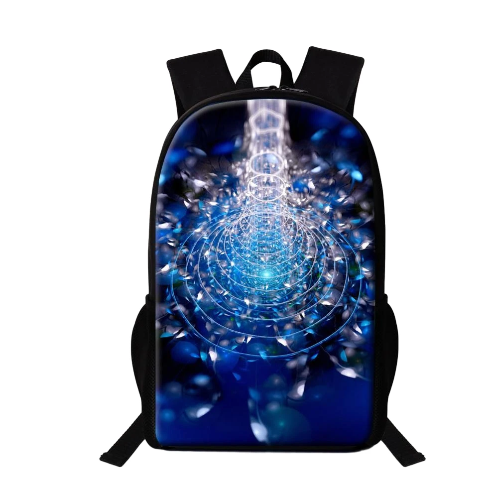 Abstract Blue Series Backpack Starlight School Bags for Girls Boys Teenagers Women Men Travel Backpacks Large Capacity Book Bag