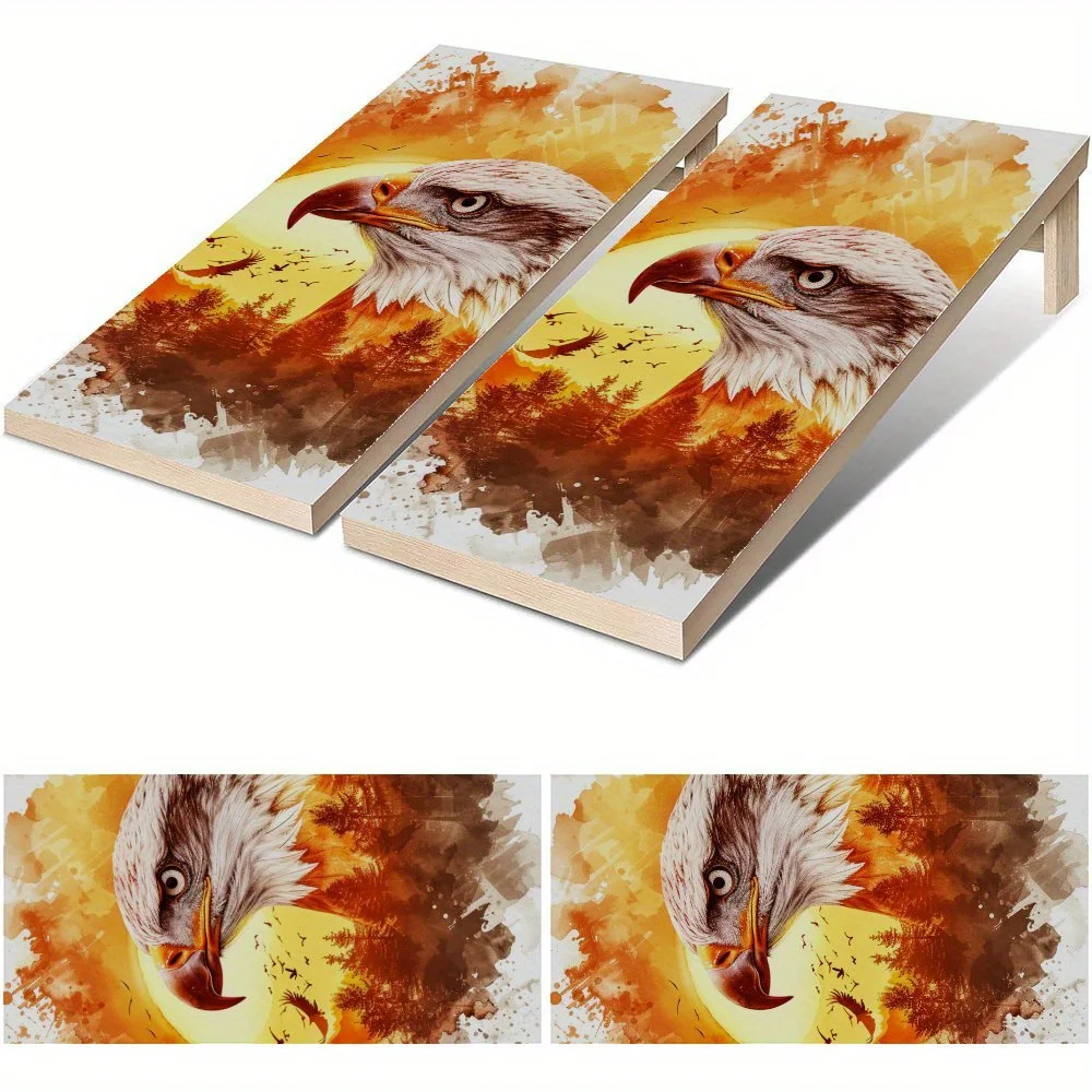 

Eagle at Sunset Waterproof Cornhole Board Vinyl Wraps, PVC Outdoor Game Board Design, Perfect for Sports & Leisure Activities, D