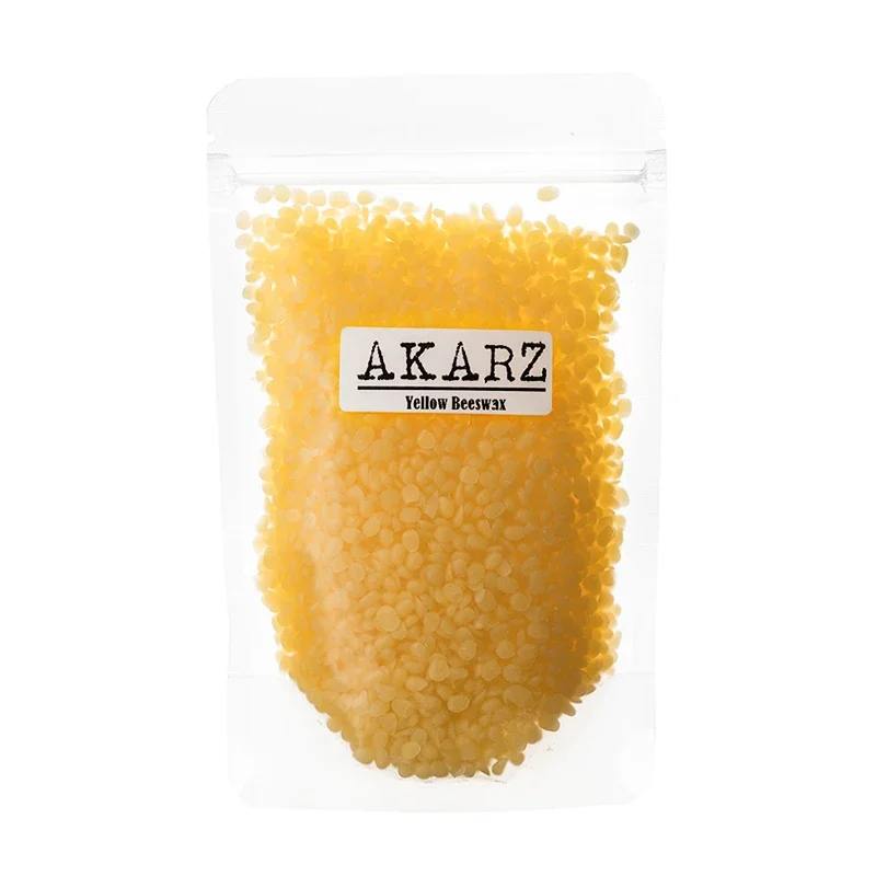 AKARZ 100% Organic Natural Pure Yellow Beeswax Pellet Honey Cosmetic Grade Lipstick Soap Skin Care DIY Raw Material