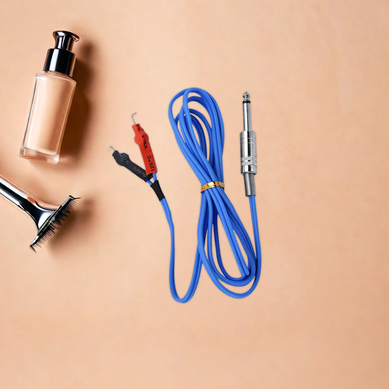 

1pc Steel Plate Tattoo Liner Clip Cord Blue Silicone Rubber Cable Flexible Anti-Corrosion Power Connector For All Machines Clip