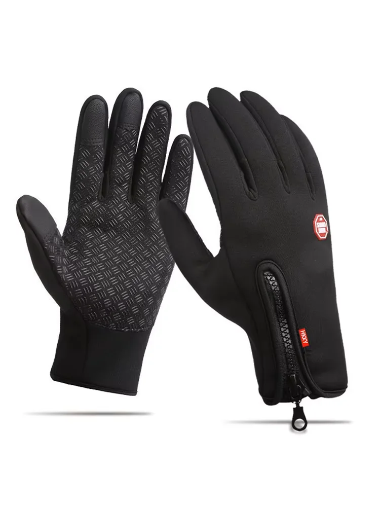 AliExpress Winter Warm Men's Gloves Touchscreen Sport Women Outdoor Fishing Splash-proof Skiing Cycling Snowboard Nonslip Zipper Gloves