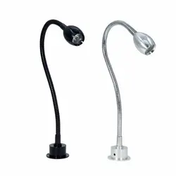 3W DC12V 110V 265V Flexible Gooseneck LED Wall Reading Light Mounted Bedside Lamp With Switch For Bedroom Workbench Hotel