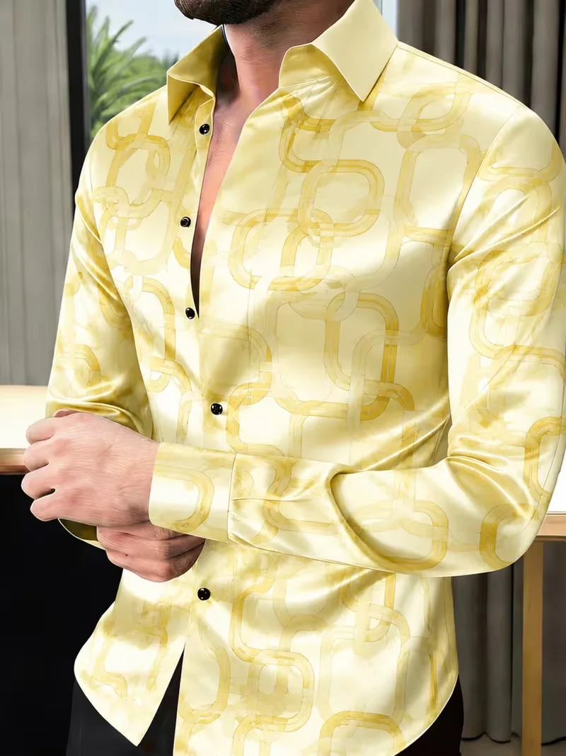 New black gilded spider web ink red lotus long sleeved shirt, dark and gorgeous men's personalized shirt