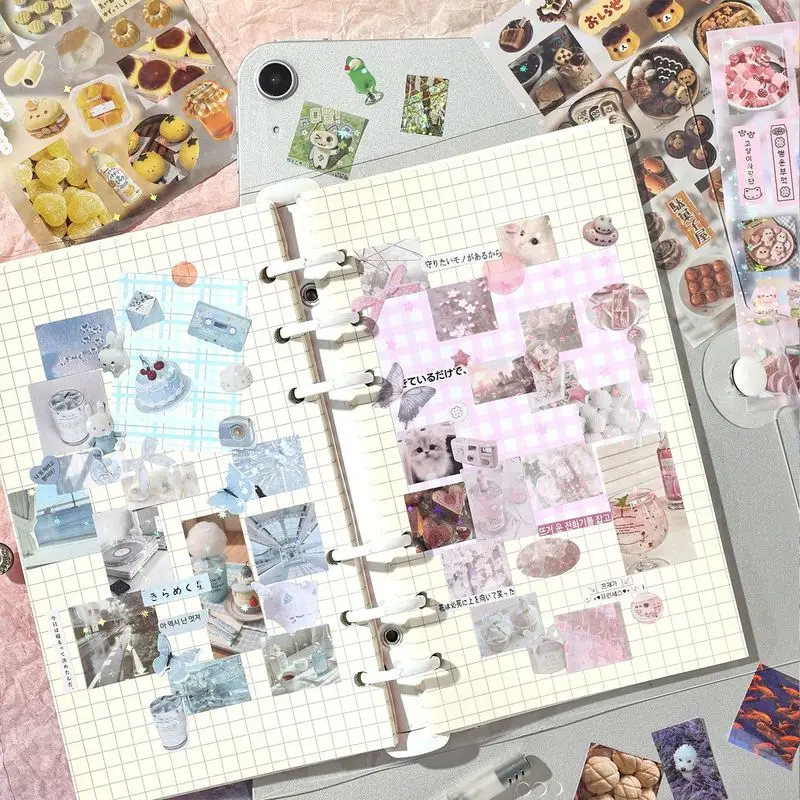 20Pcs Mistveil Casket Coated Paper Stickers Cute Sweet Dessert Pattern Decals for Scrapbook Journal DIY Crafts