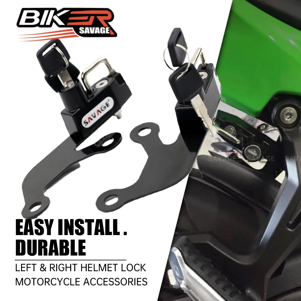 For KAWASAKI NINJA 650 Z650 Z 650 2017-2022 Left & Right Helmet Lock Motorcycle Accessories Anti-Theft Security Motorbike Kit