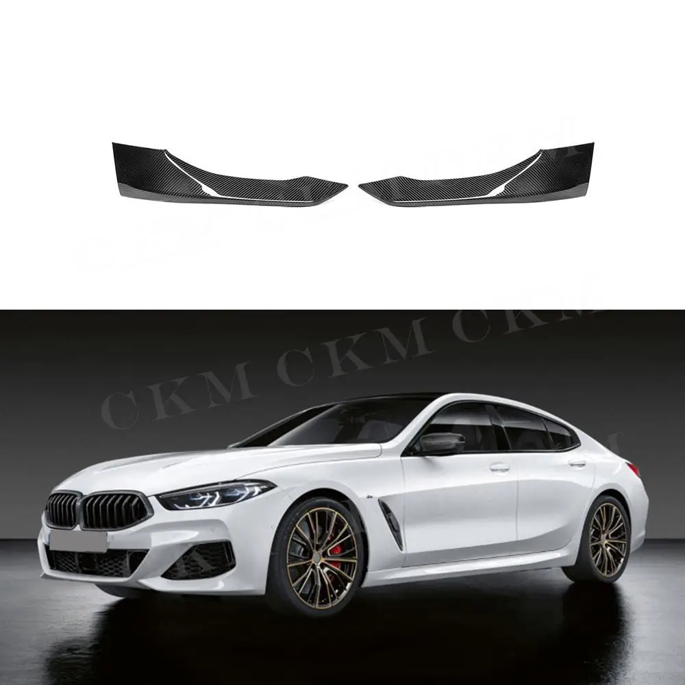 

Real Carbon Fiber Front Lip Splitters For BMW 8 Series G14 G15 G16 2020 + Car Front Bumper Side Guard