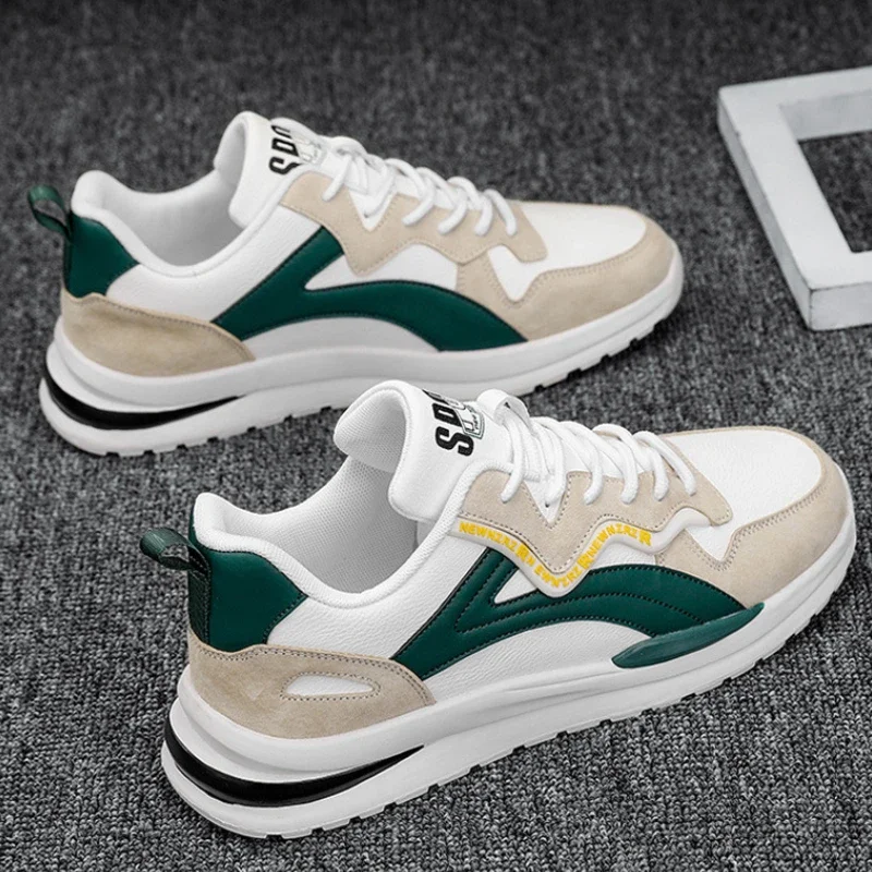 Scarpe da corsa basse alla moda da uomo, comode sneakers stringate antiscivolo e durevoli per l'allenamento all'aperto