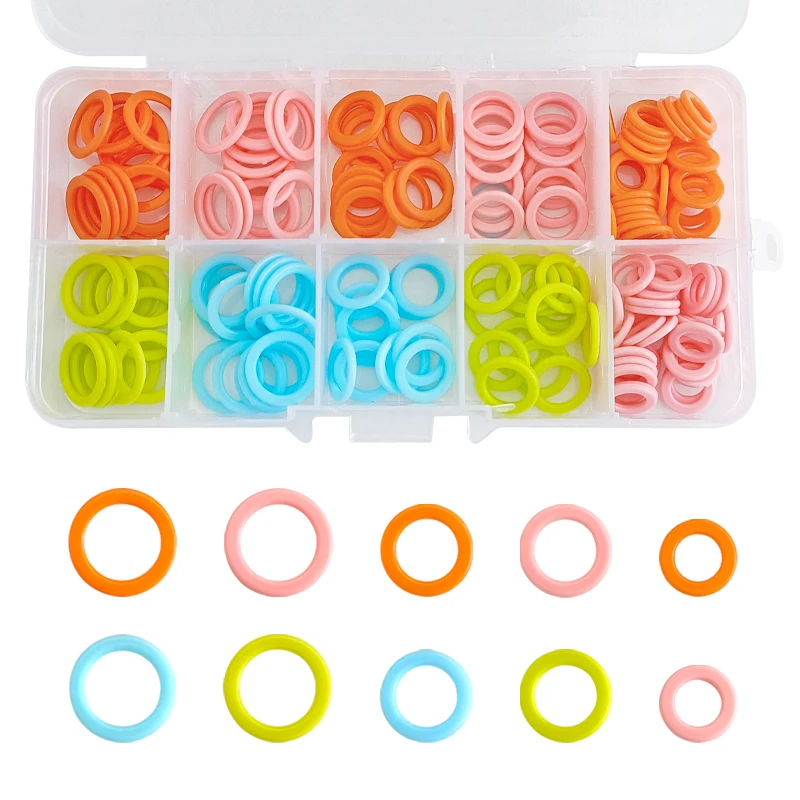 120/240Pcs Colorful Knitting Stitch Markers Rings Knitting Crochet Locking Rings with Portable Storage Box for Sewing Handcrafts