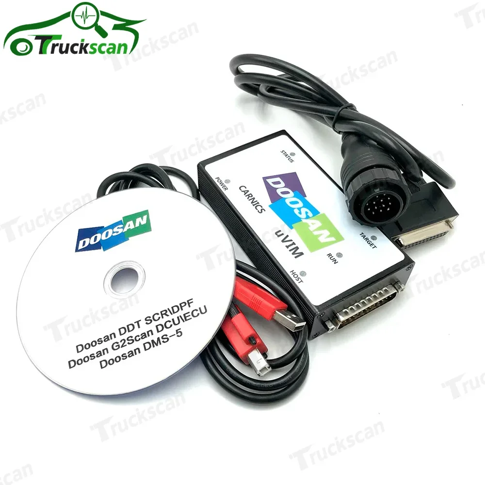 For Doosan uVIM Diagnostic Tool Excavator Forklift Engine fault detection OBD Interface Diagnostic Tool+CF19 laptop