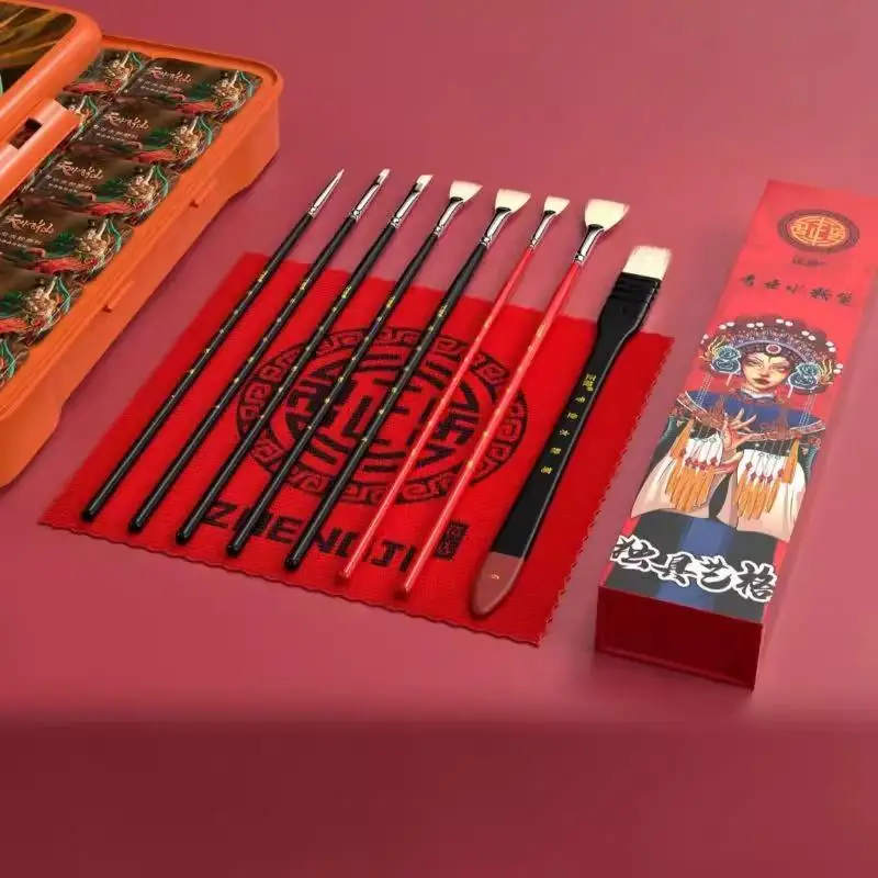 Color Gouache Brush Set Art Student Special Brushes Fan-Shaped Outlining Brushes