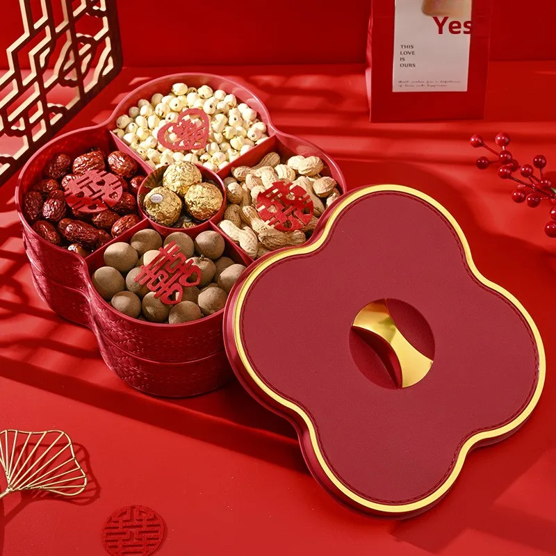 Wedding Celebration Fruit Tray Candy Di ated New Year Sweet Box Marriage Early Bearing Pricel Dry Fruit Box