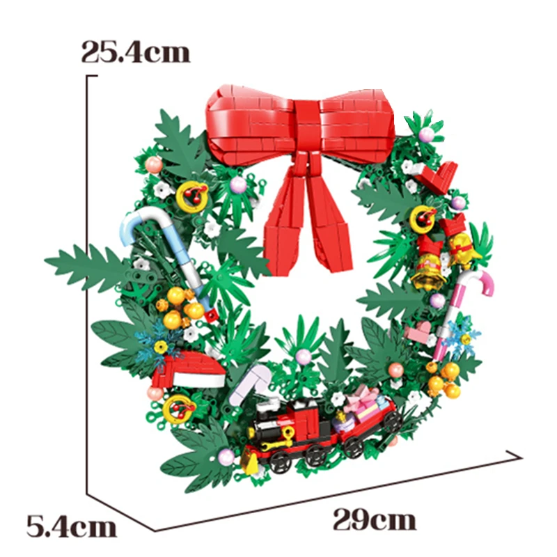 Christmas Santa Claus Building Blocks City Christmas Wreath Xmas Tree Decor. Bricks Set Toys For Children Gift