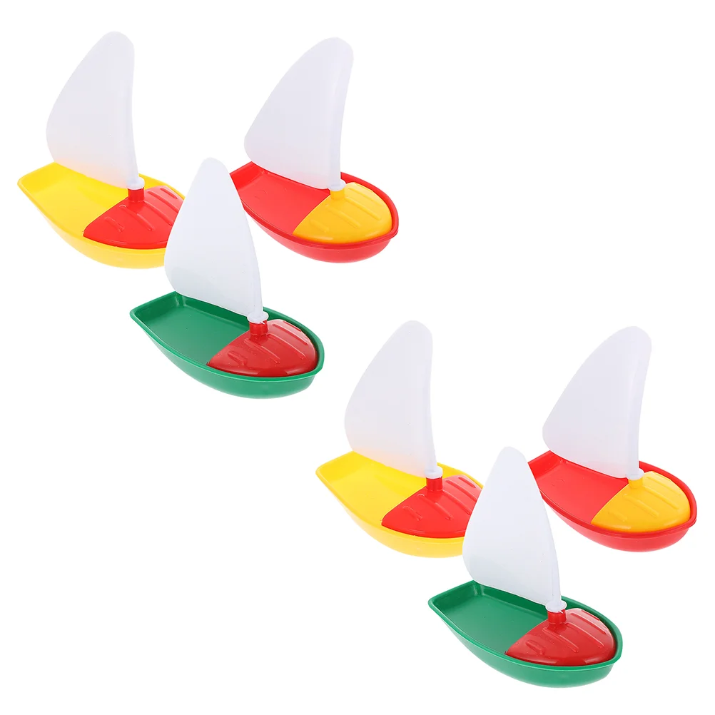 6 Pcs Beach Sailing Bathtub Toys Water Children Boat Plastic Funny Kids Baby Sailboat