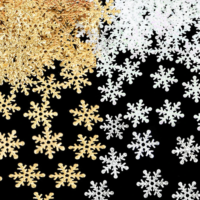 

1 Pack 2cm Glitter Christmas Snowflakes Confetti Christmas Party Table Decorations For Home New Year Decor Supplies Navidad 2023