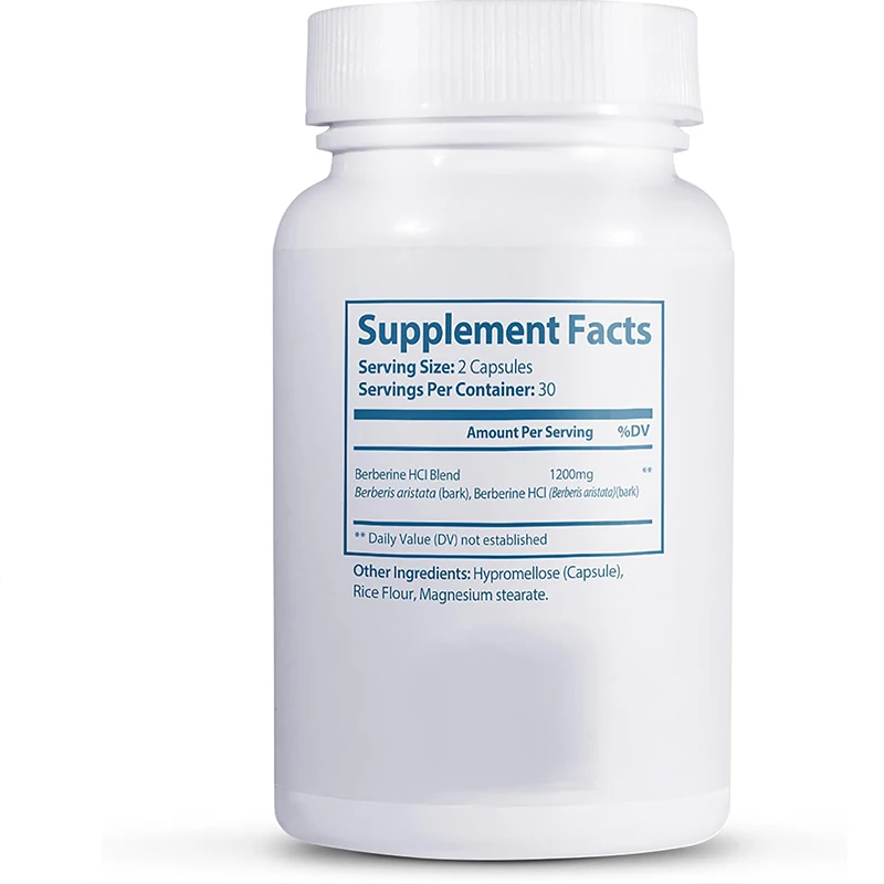Berberine hydrochloride 1200mg, liver support, vegan supplement -60 capsules of vegetable capsules