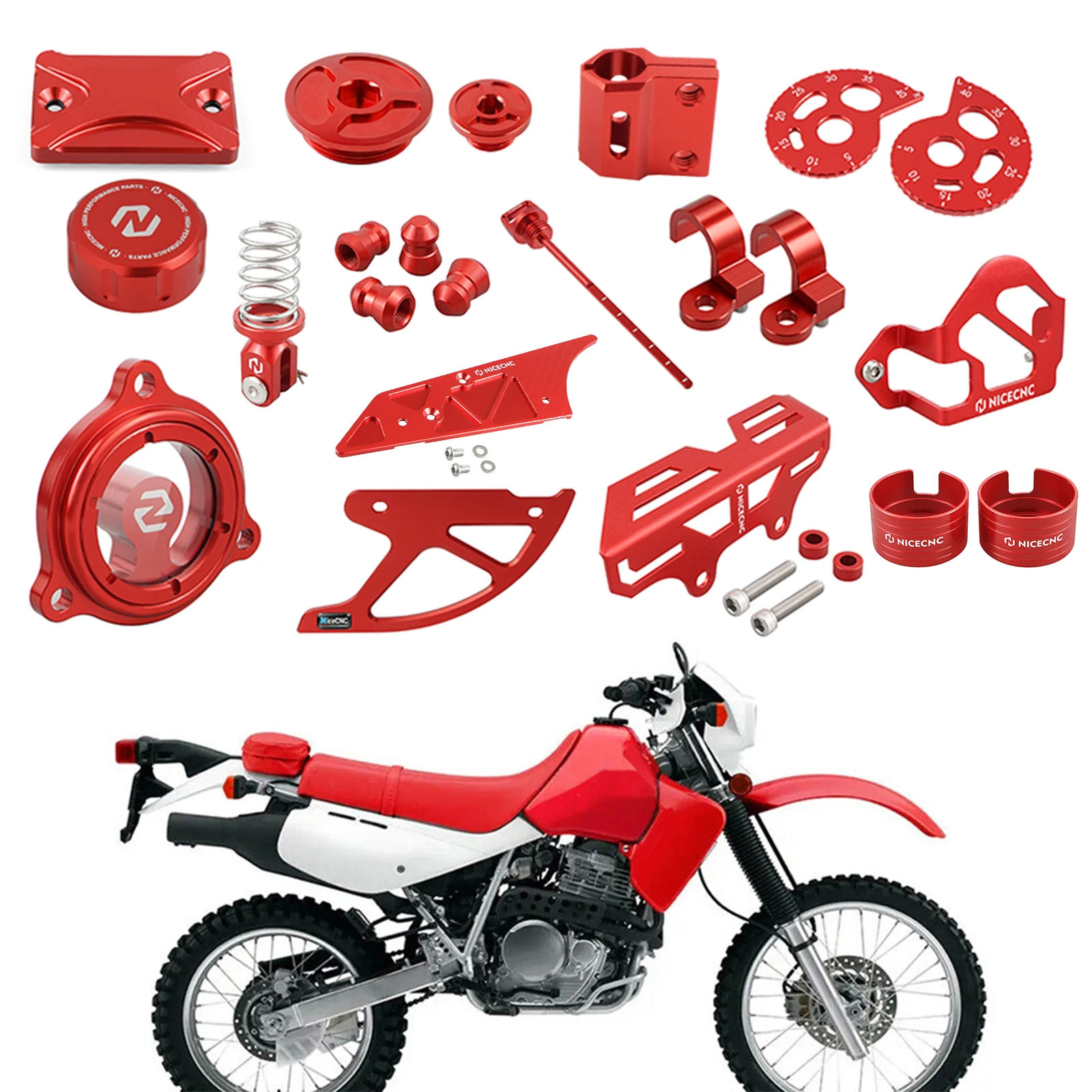 

NICECNC Motocross Accessories Kit For Honda XR650L XR 650 L 1993-2022 2021 Aluminum Kit Oil Filter Cover Rear Caliper Guard