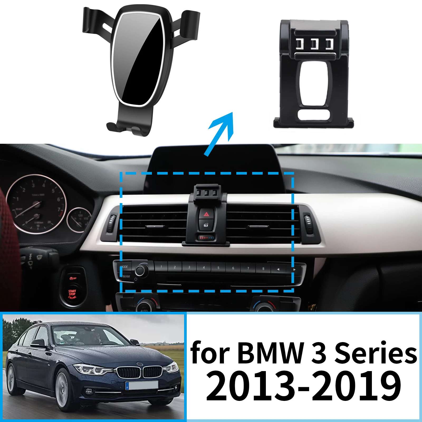 

fit for BMW 3 Series 2013 2014 2015 2016 2017 2018 2019 Navigation Bracke Screen Base Phone Holder Mount Car ​​accessoires