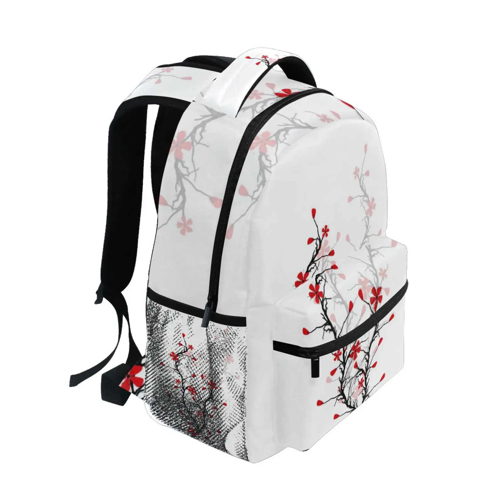 New Large Children High Schoolbag Backpack Girl Primary Japanese cherry blossom print Book Bag Multi Pockets Backpack Mochila