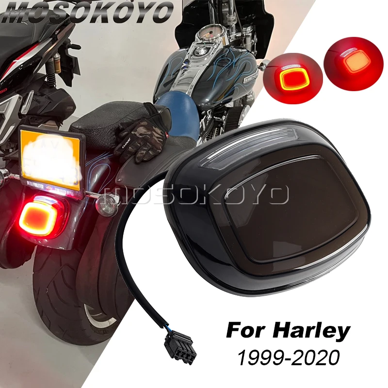 Motorcycle LED Tail Lamp Rear Brake Tail Run Light Grey Lens Taillight For Harley Softail Dyna Touring Sportster XL883 1200 Iron