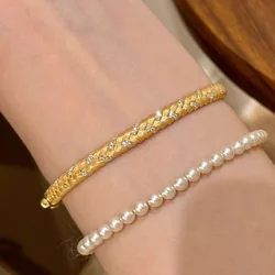 Classic shiny layered style wheat brushed bangles for women sparkling full diamond Braided exquisite bracelet banquet jewelry