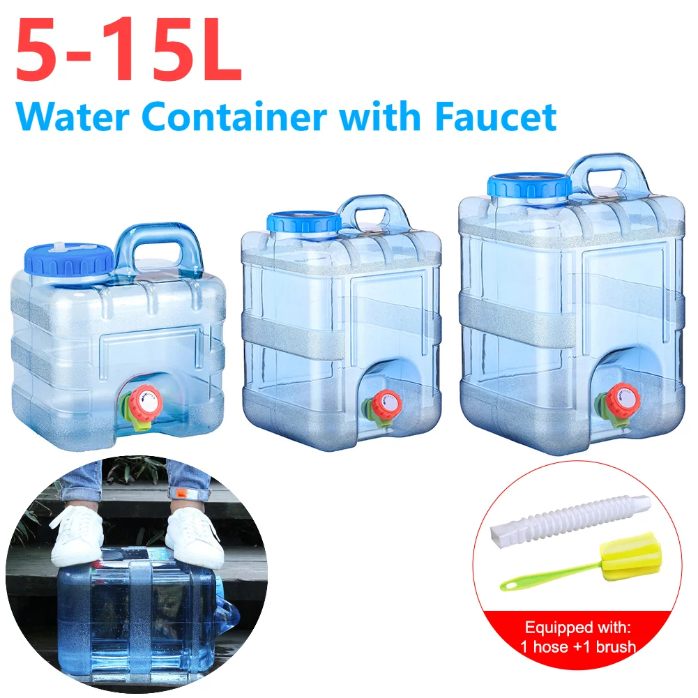 

Контейнер для питьевой воды 5/10/15 л с патрубком, герметичный резервуар для воды для кемпинга, переноска для хранения воды большой емкости для походов, автомобиля