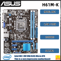 ASUS H61M-K Motherboard LGA 1155 DDR3  Intel H61 support i5-2500 2380 3240 3210 2105 2100 3570 G1610 cpu