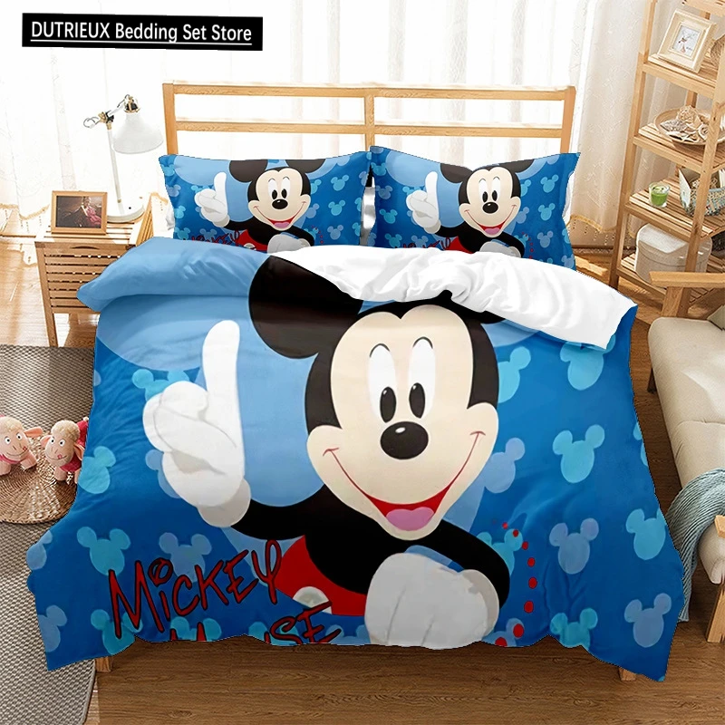 Disney Mickey Mouse Home Pillow Cover Bedding Cover Three Piece Set For Children and Adults Double Bed King Multi Size