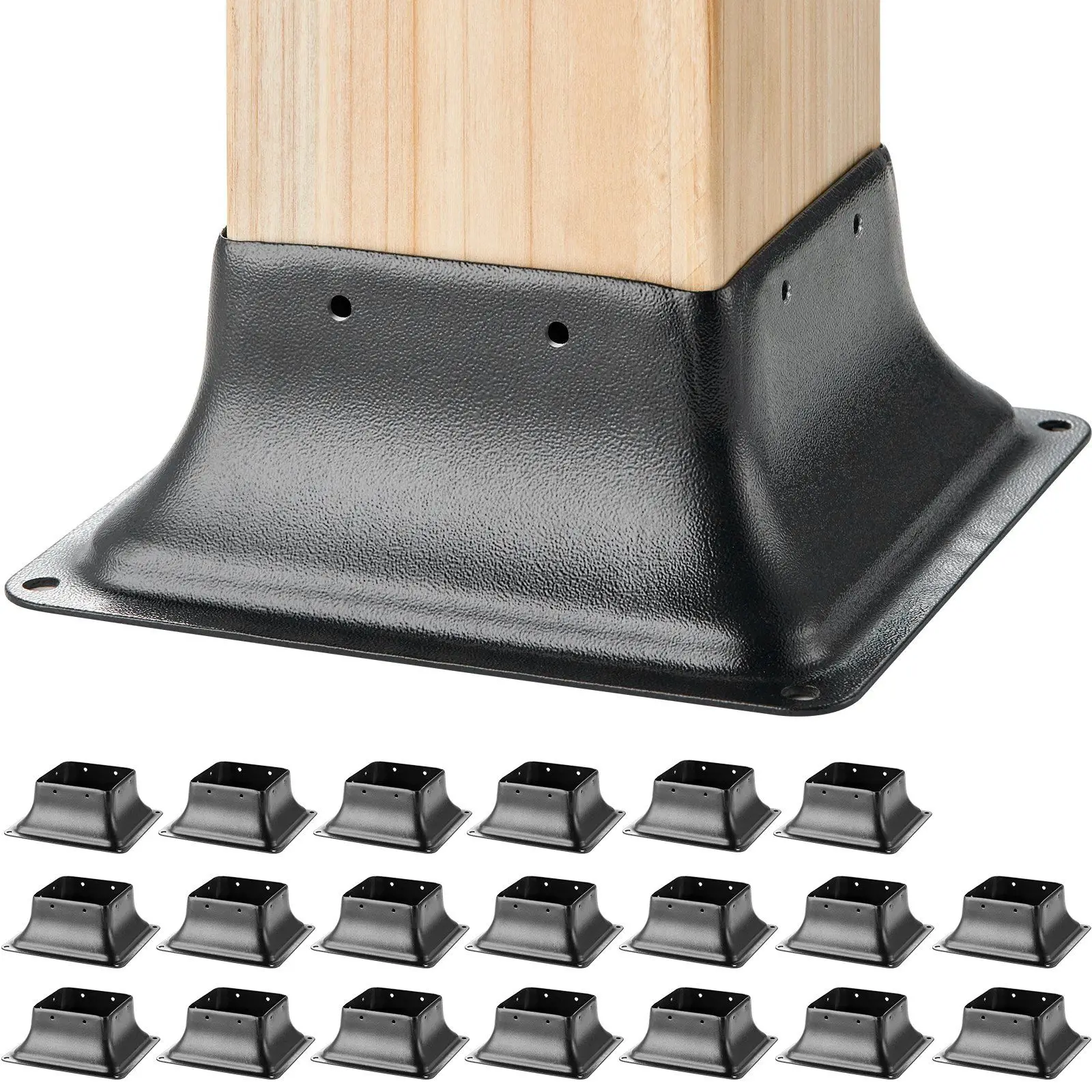

4x4 Post Base 20Pcs, Internal 3.6"x3.6" Heavy Duty Powder-Coated Steel Post Bracket Fit for Standard Wood Post Anchor