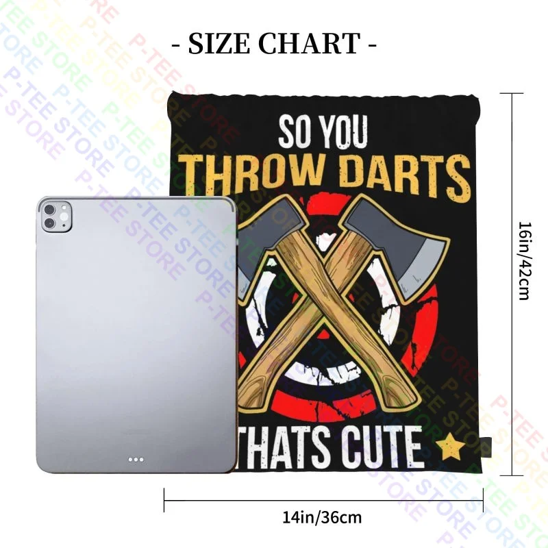 Axe Throwing Hatchet Lumberjack Hobby Darts Drawstring Bags Gym Bag Gym New Style Gym Tote Bag School Sport Bag