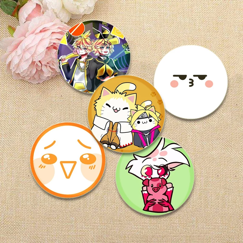 Funny Cartoon Characters Badges on Backpack Accessories Satoru Gojo Project Icons Pins Anime Brooches for Clothes Bag Decor Gift