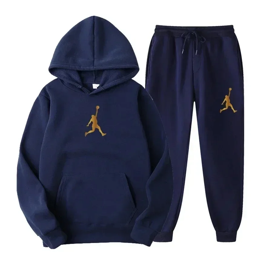 

Men's sportswear for autumn and winter 2025, men's casual and fashionable solid-color sportswear, two-piece training suit sets