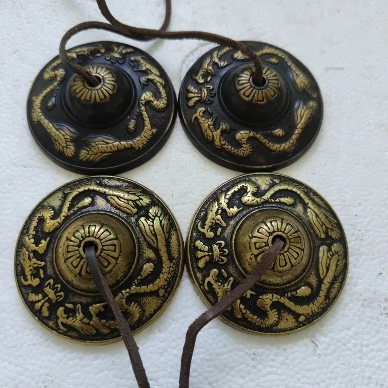 Brass Nieber pure copper bell double dragon Nepalese magic instrument handmade pendant bell ornament ornament