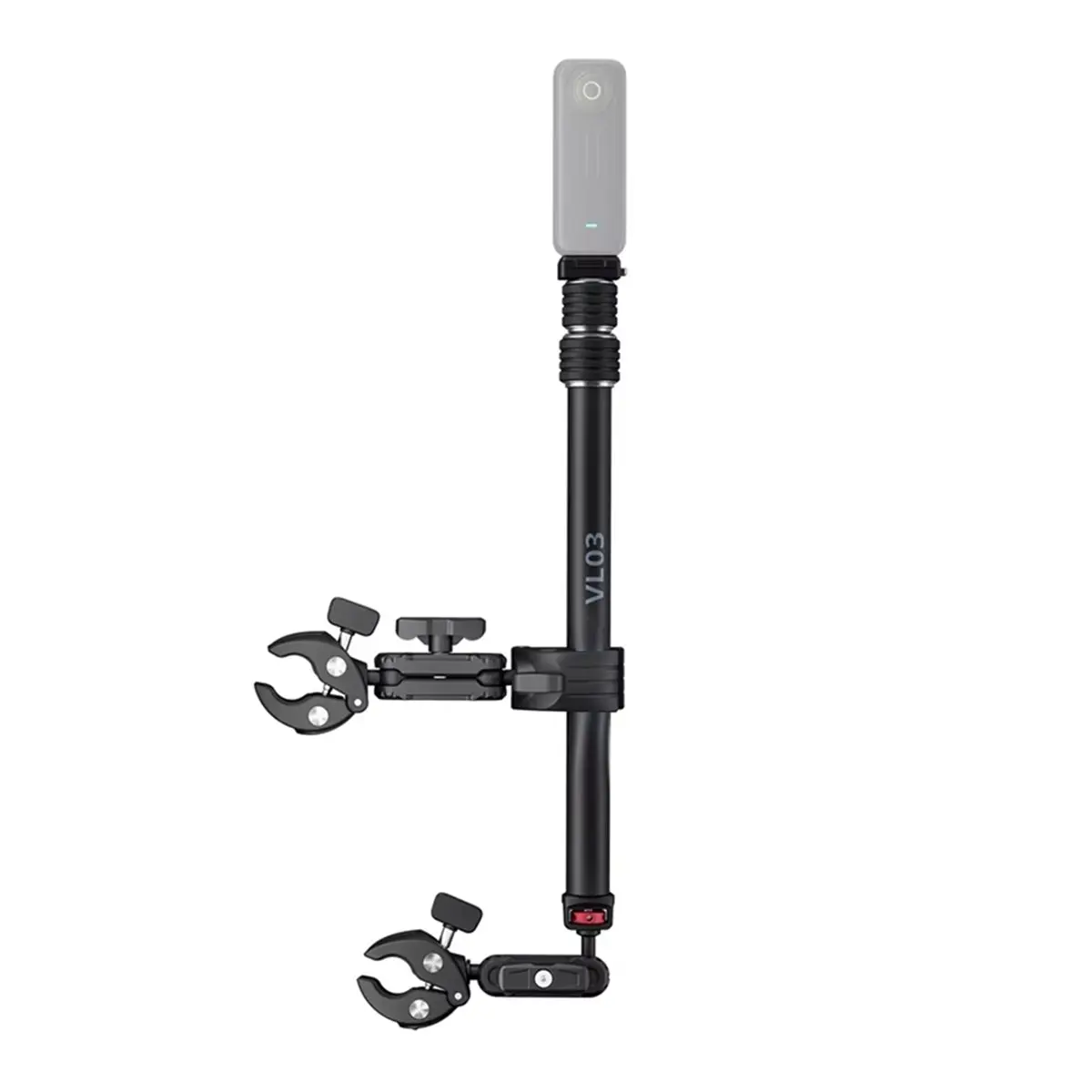 B21B VL03 Motorcycle Selfie Stick Holder with Super Clamp for Action Cameras 360° Rotating Bike Mount Bracket