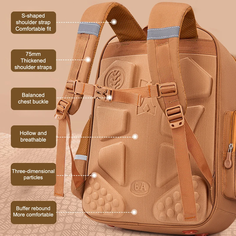 Cartoon Waterproof Capybara Backpack Large Capacity Alleviate Burden School Bag Protecting Spine Widen Straps Students Backpack