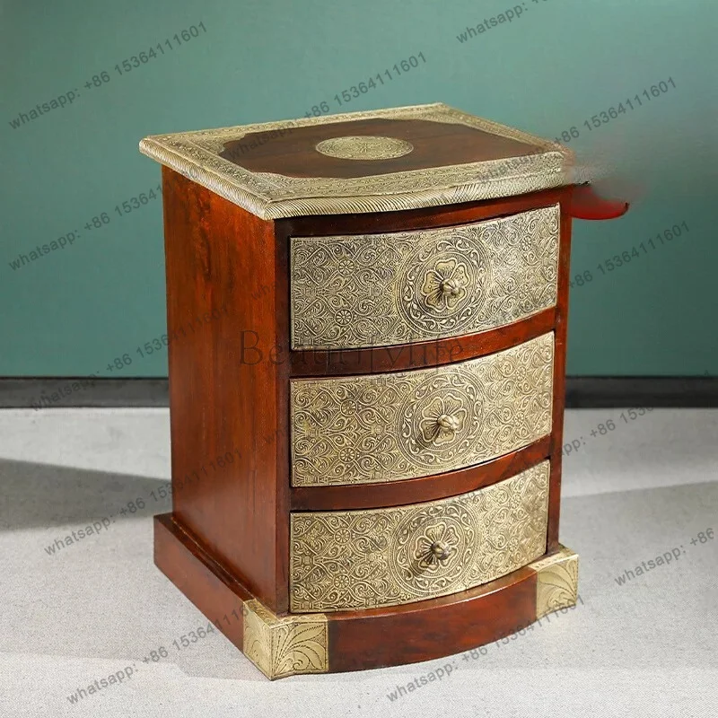 LX India Tongbao wood corner cabinet all solid wood four bucket cabinet small narrow side crevice storage
