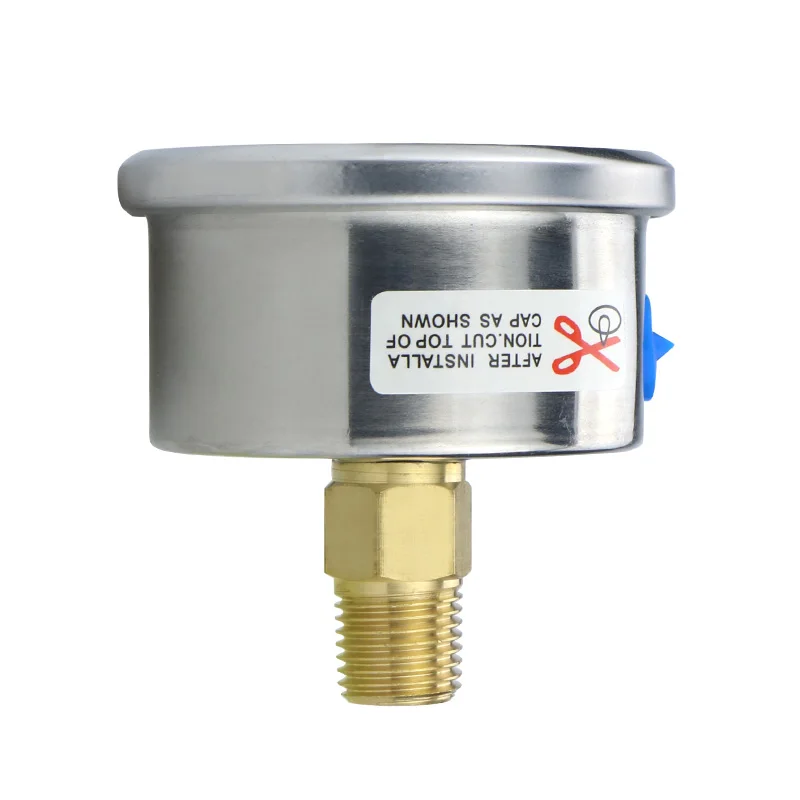 مقياس الضغط MAIRUIKESI 2 بوصة (50 مم) 2.5% NPT,G,ZG1/4 حافظة فولاذية اتصال خلفي مقياس المامومتر لغاز المياه المائية الهيدروليكية