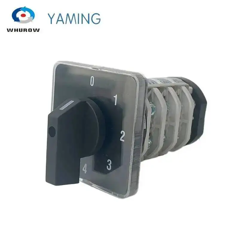 

YMZ12-32/4 Electrical Combination Switches Changeover Rotary Cam Switch Four Pole 0-6 Positions Sliver Contacts