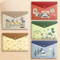 File Bags Disney 10pcs A4 Cartoon Test Paper Stationery Storage Bag Pp Buckle Office Information File Bag Transparent Wholesale